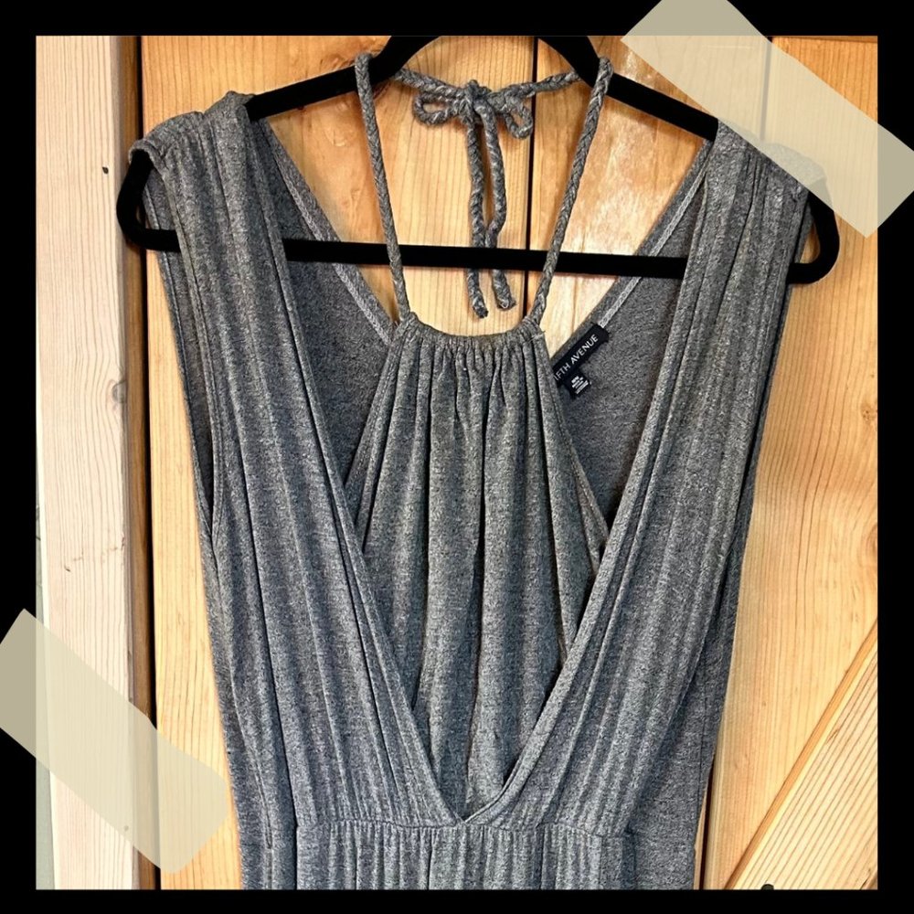 FIFTH AVE Gray Knit Maxi Dress